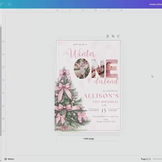 Winter Birthday Invite Template Winter Wonderland Birthday Invitation Snowflake Winter Onederland Pink Bow Winter Invite