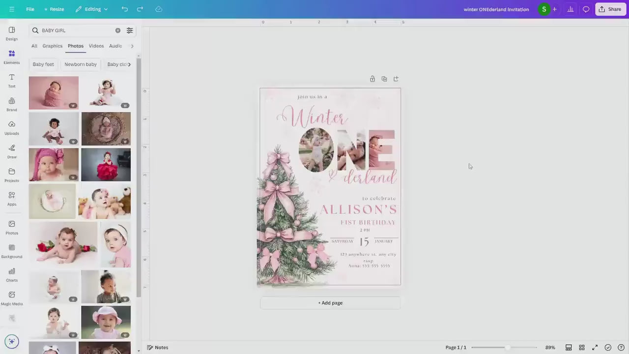 Winter Birthday Invite Template Winter Wonderland Birthday Invitation Snowflake Winter Onederland Pink Bow Winter Invite