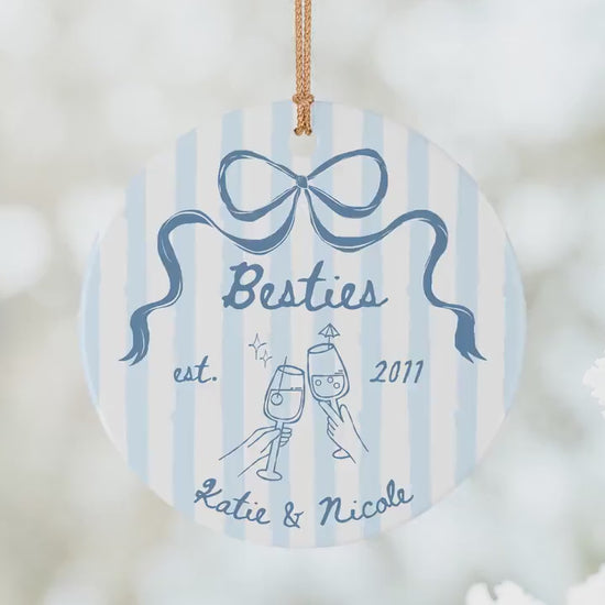 Best Friend Ornament Personalized Gift Bestie Ornament Friendship Keepsake Birthday Gift Custom Besties Christmas Gift BFF Neighbour Gift