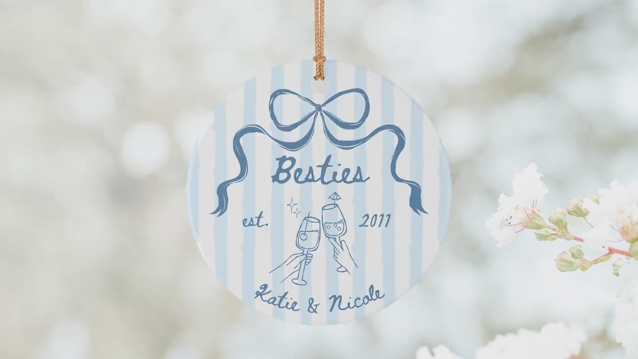 Best Friend Ornament Personalized Gift Bestie Ornament Friendship Keepsake Birthday Gift Custom Besties Christmas Gift BFF Neighbour Gift