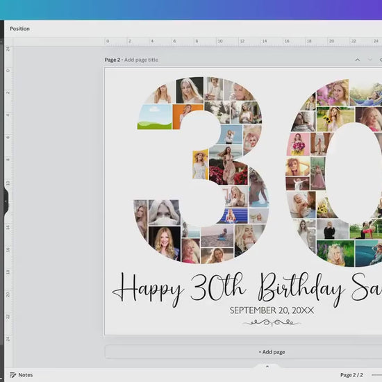 50th Birthday Poster 50th Birthday Photo Collage Template 50th birthday decorations for her 50th Birthday Gift Custom Gift for Her fifty